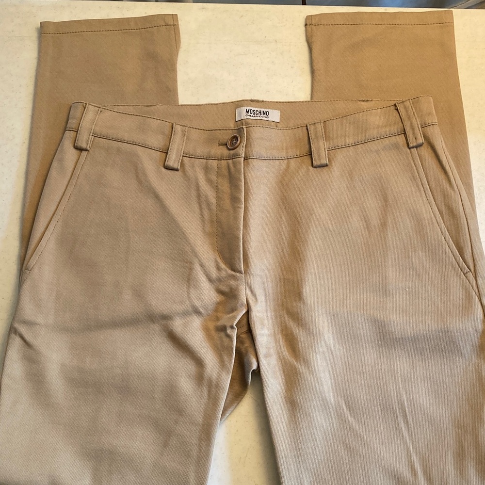 Moschino Beige Straight-Leg Chino Pants